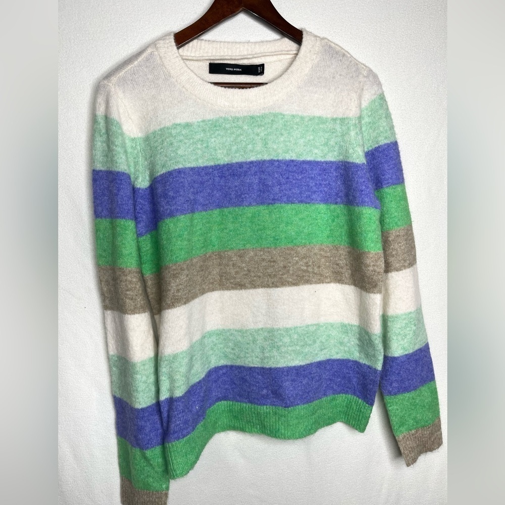 Vero Moda Plaza Striped Crew Neck Sweater Size M